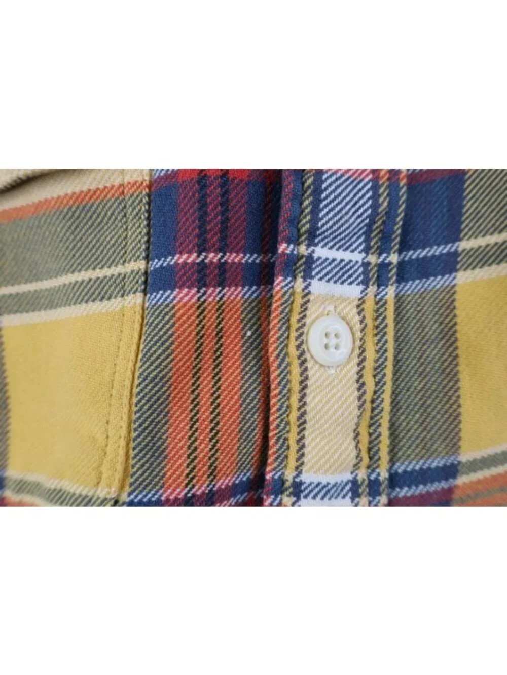 Vtg 90s Ralph Lauren Mens Large Distressed Heavy Flannel Collared Button Shirt